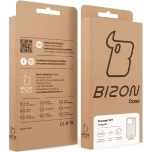 Etui Bizon Case Angelo do Xiaomi 15T półprzezroczyste z jasnoróżową ramką