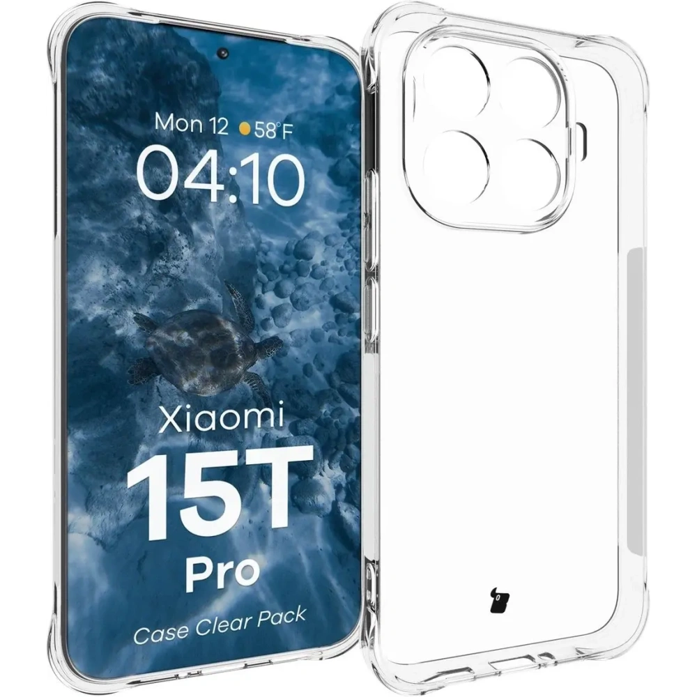Elastyczne etui + 2x szkło hartowane Bizon Case Clear Pack do Xiaomi 15T Pro