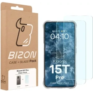 Elastyczne etui + 2x szkło hartowane Bizon Case Clear Pack do Xiaomi 15T Pro