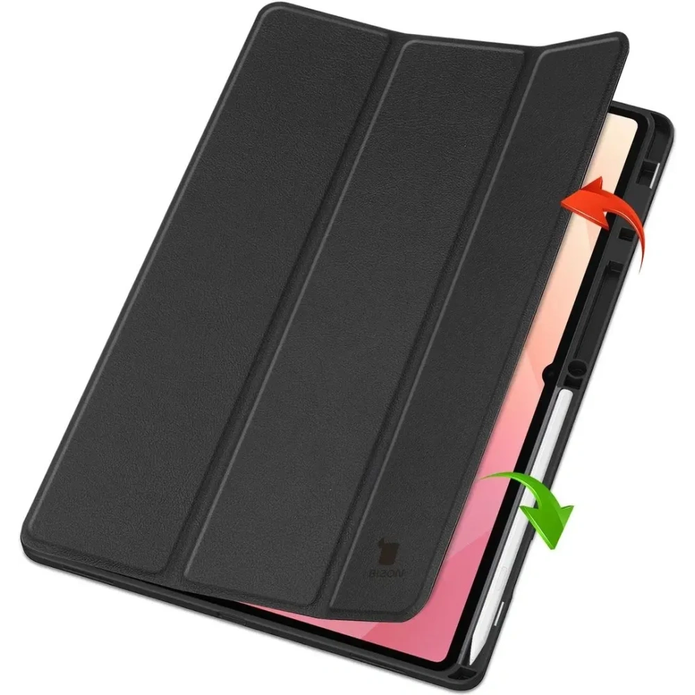 Etui z klapką Bizon Case Tab Lizard do Samsung Galaxy Tab S11 Ultra czarne