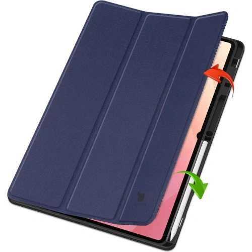 Etui z klapką Bizon Case Tab Lizard do Samsung Galaxy Tab S11 Ultra granatowe