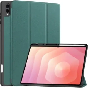Etui z klapką Bizon Case Tab Lizard do Samsung Galaxy Tab S11 Ultra ciemnozielone