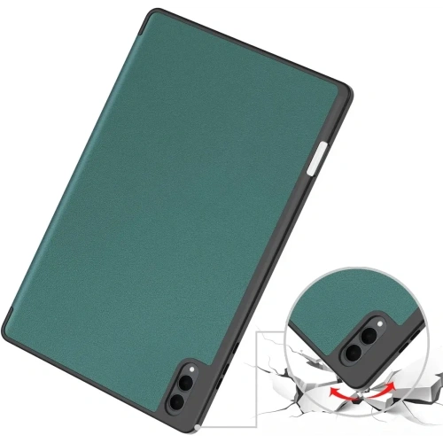 Etui z klapką Bizon Case Tab Lizard do Samsung Galaxy Tab S11 Ultra ciemnozielone