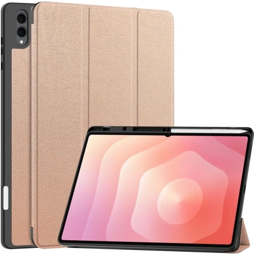 Etui z klapką Bizon Case Tab Lizard do Samsung Galaxy Tab S11 Ultra różowozłote