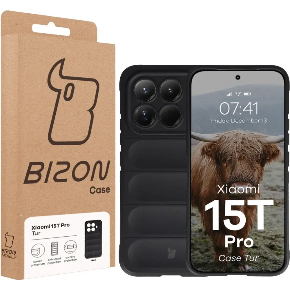 Pancerne etui Bizon Case Tur do Xiaomi 15T Pro czarne