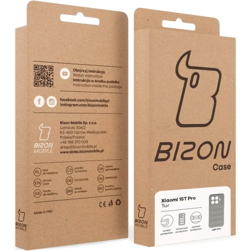 Pancerne etui Bizon Case Tur do Xiaomi 15T Pro jasnoszare