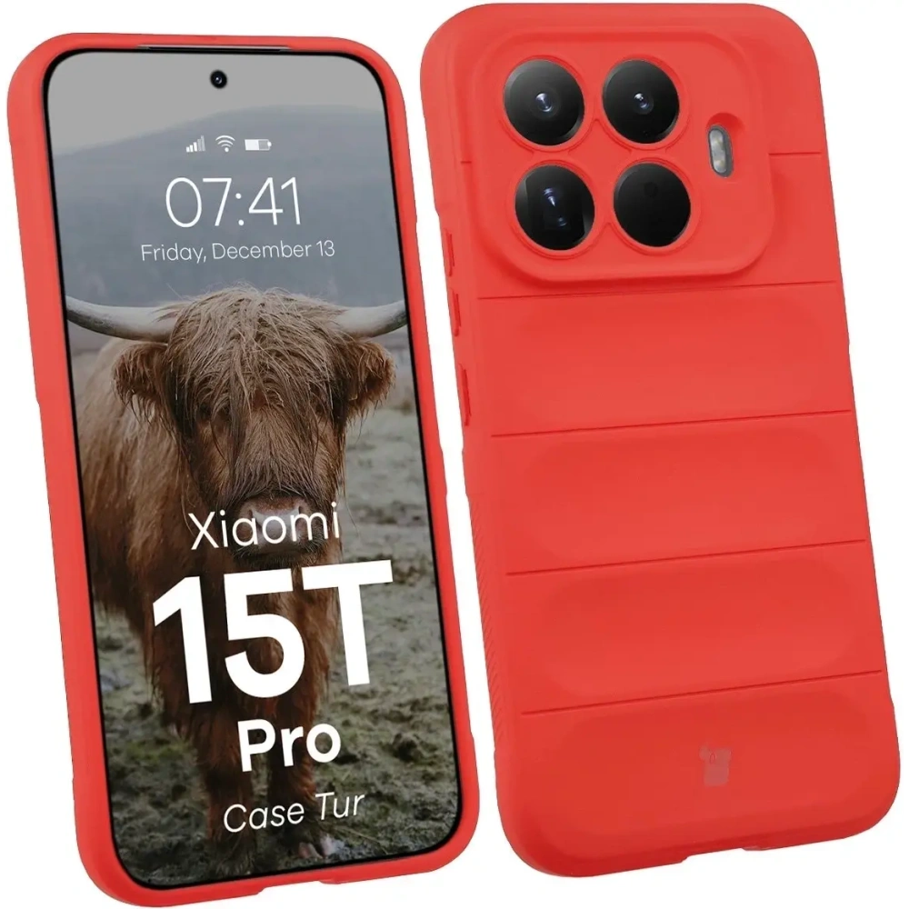 Pancerne etui Bizon Case Tur do Xiaomi 15T Pro czerwone