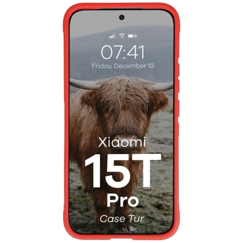 Pancerne etui Bizon Case Tur do Xiaomi 15T Pro czerwone