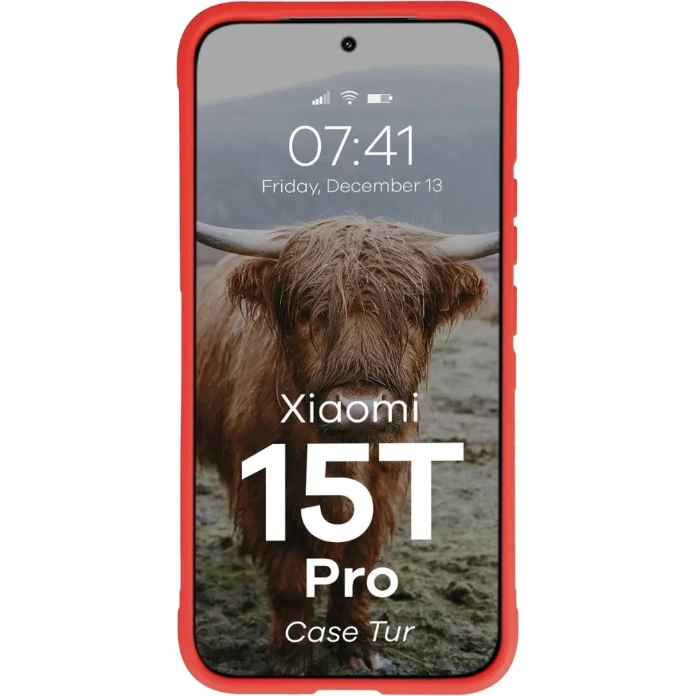 Pancerne etui Bizon Case Tur do Xiaomi 15T Pro czerwone