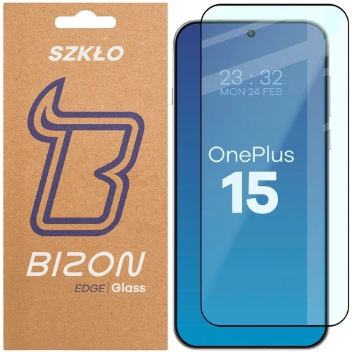 Szkło hartowane Bizon Glass Edge 2 do OnePlus 15 czarna ramka