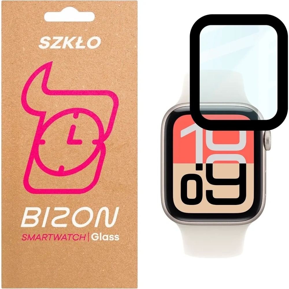 Szkło hybrydowe Bizon Glass Watch Edge Hybrid dla Apple Watch SE 3 / SE 2 / SE / 6 / 5 / 4 (40 mm) czarne