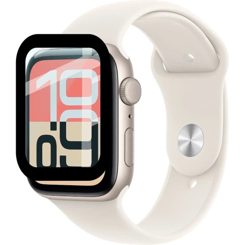 Szkło hybrydowe Bizon Glass Watch Edge Hybrid dla Apple Watch SE 3 / SE 2 / SE / 6 / 5 / 4 (40 mm) czarne