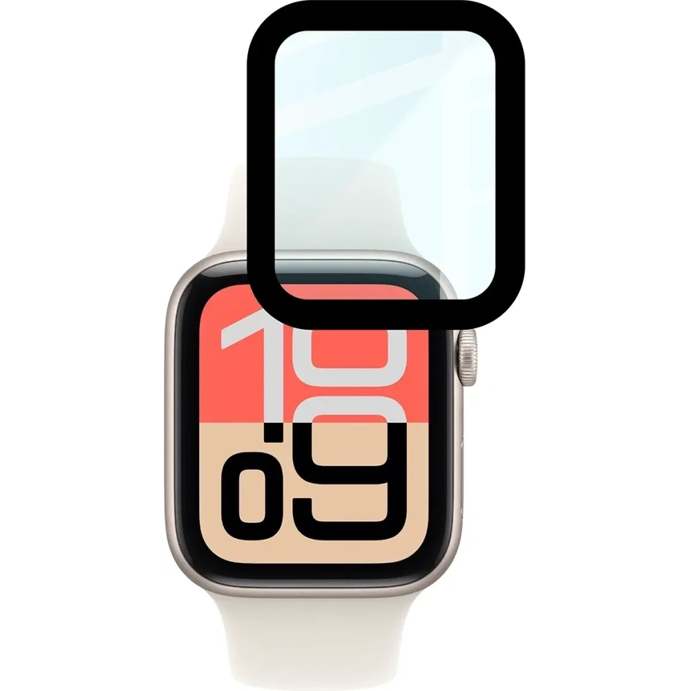 Szkło hybrydowe Bizon Glass Watch Edge Hybrid dla Apple Watch SE 3 / SE 2 / SE / 6 / 5 / 4 (40 mm) czarne