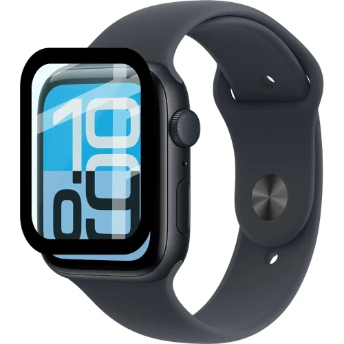 Szkło hybrydowe Bizon Glass Watch Edge Hybrid dla Apple Watch SE 3 / SE 2 / SE / 6 / 5 / 4 (44 mm) czarne