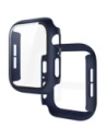 Etui ze szkłem do zegarka Bizon Case+Glass Watch do Apple Watch SE 3 / SE 2 / SE / 6 / 5 / 4 44mm matowe granatowe