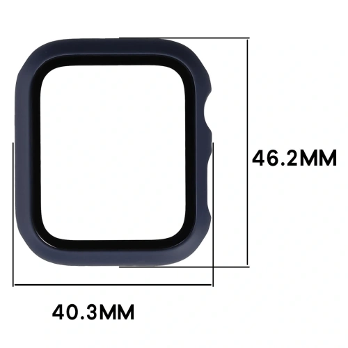 Etui ze szkłem do zegarka Bizon Case+Glass Watch do Apple Watch SE 3 / SE 2 / SE / 6 / 5 / 4 44mm matowe granatowe