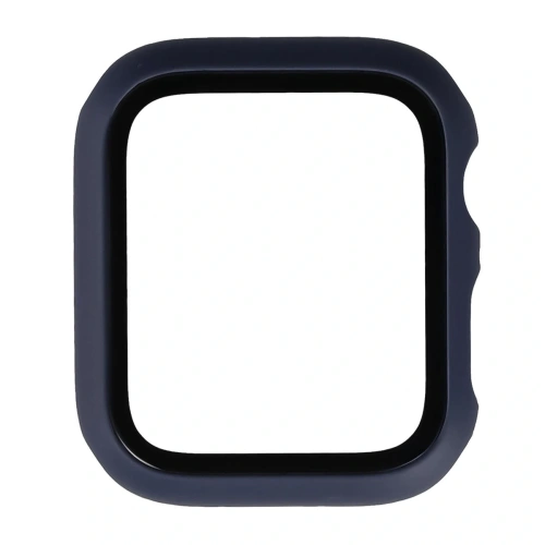 Etui ze szkłem do zegarka Bizon Case+Glass Watch do Apple Watch SE 3 / SE 2 / SE / 6 / 5 / 4 44mm matowe granatowe
