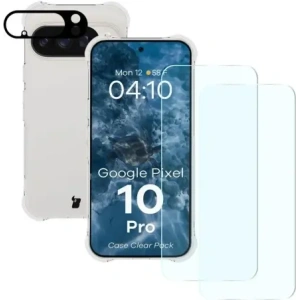 Etui + 2x szkło hartowane + szkiełko na obiektyw Bizon Case Clear Pack do Google Pixel 10 Pro