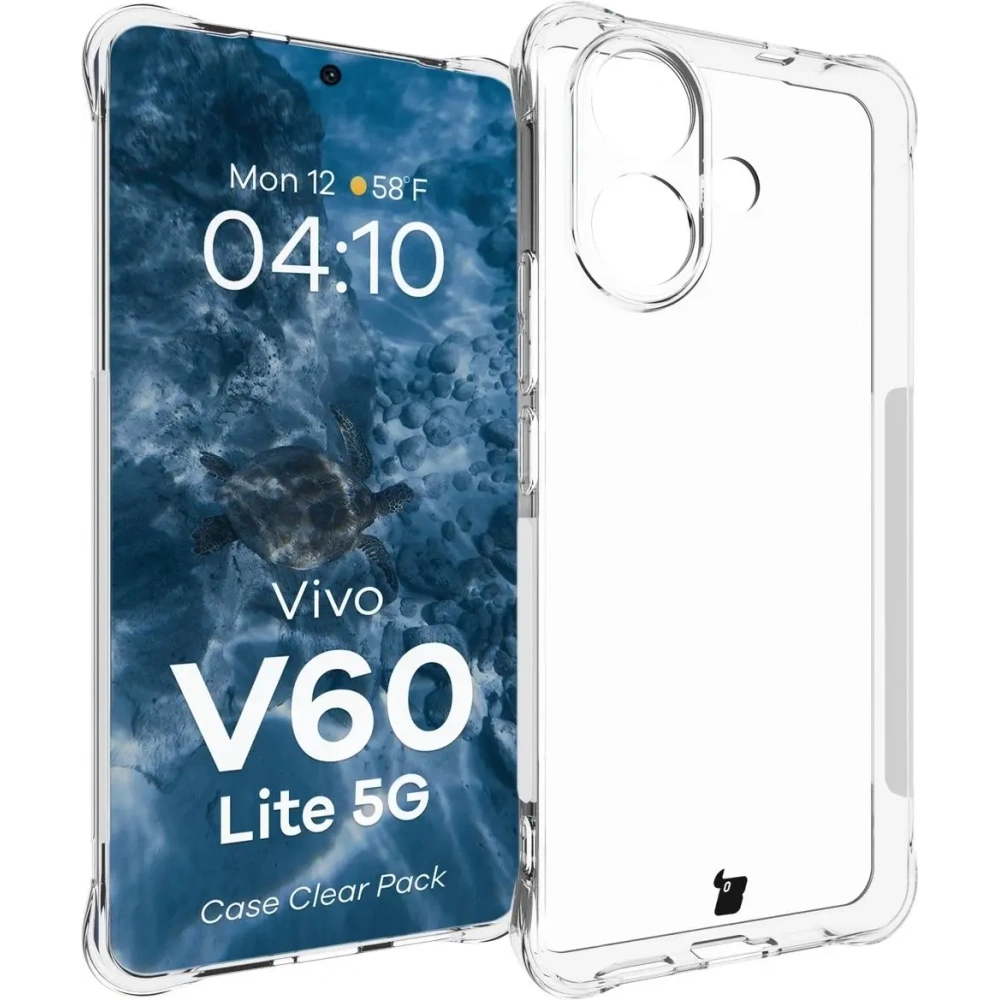 Elastyczne etui + 2x folia na ekran Bizon Case Clear Pack do Vivo V60 Lite 5G