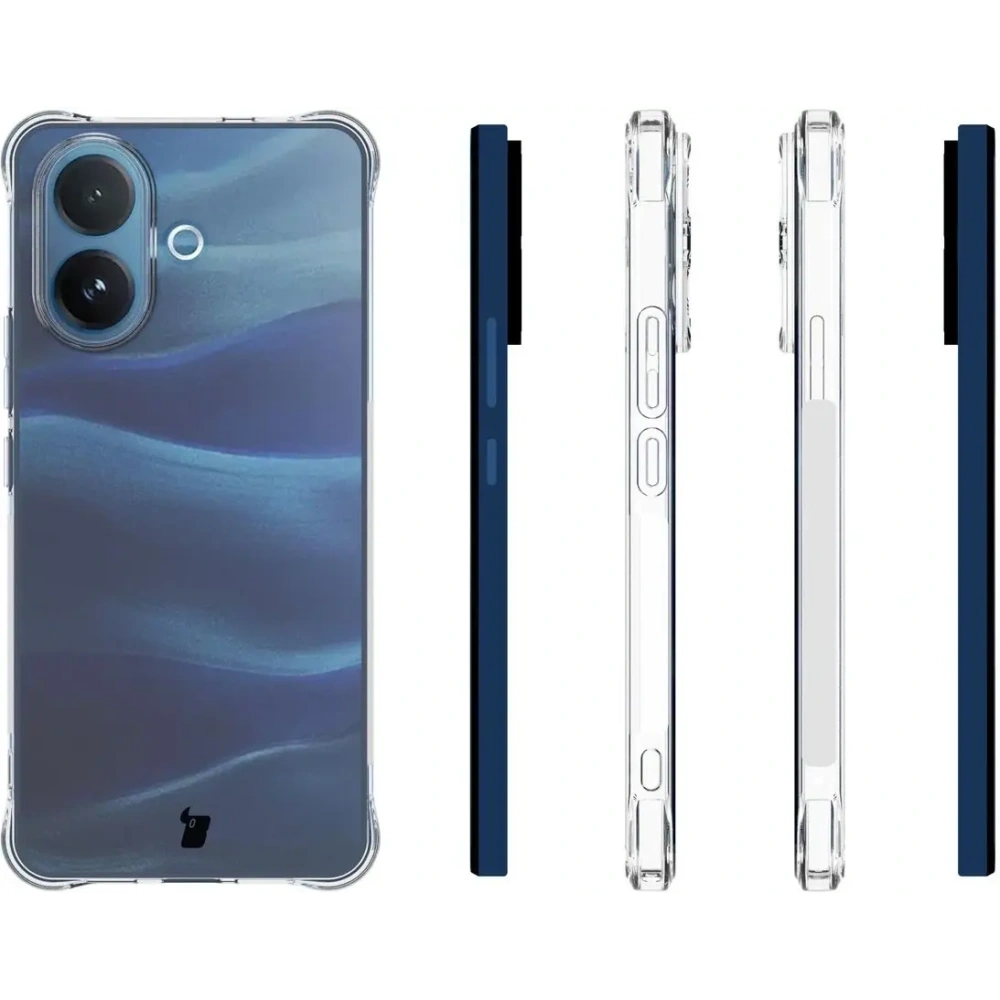 Elastyczne etui + 2x folia na ekran Bizon Case Clear Pack do Vivo V60 Lite 5G