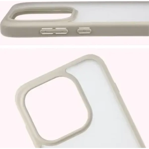 Etui Bizon Case Angelo do OnePlus 15 półprzezroczyste z beżową ramką