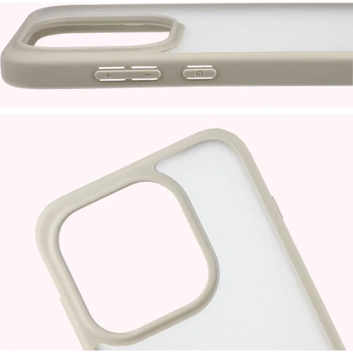 Etui Bizon Case Angelo do OnePlus 15 półprzezroczyste z beżową ramką