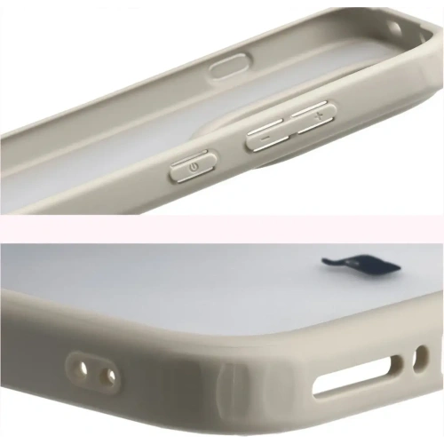 Etui Bizon Case Angelo do OnePlus 15 półprzezroczyste z beżową ramką