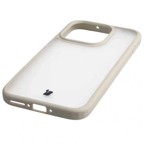 Etui Bizon Case Angelo do OnePlus 15 półprzezroczyste z beżową ramką
