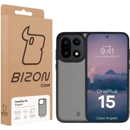 Etui Bizon Case Angelo do OnePlus 15 przydymione z czarną ramką