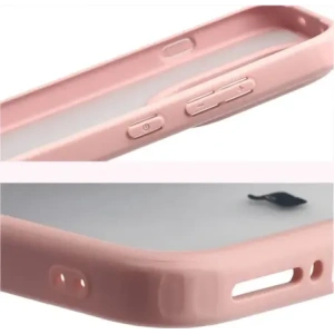 Etui Bizon Case Angelo do OnePlus 15 półprzezroczyste z jasnoróżową ramką