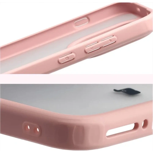 Etui Bizon Case Angelo do OnePlus 15 półprzezroczyste z jasnoróżową ramką