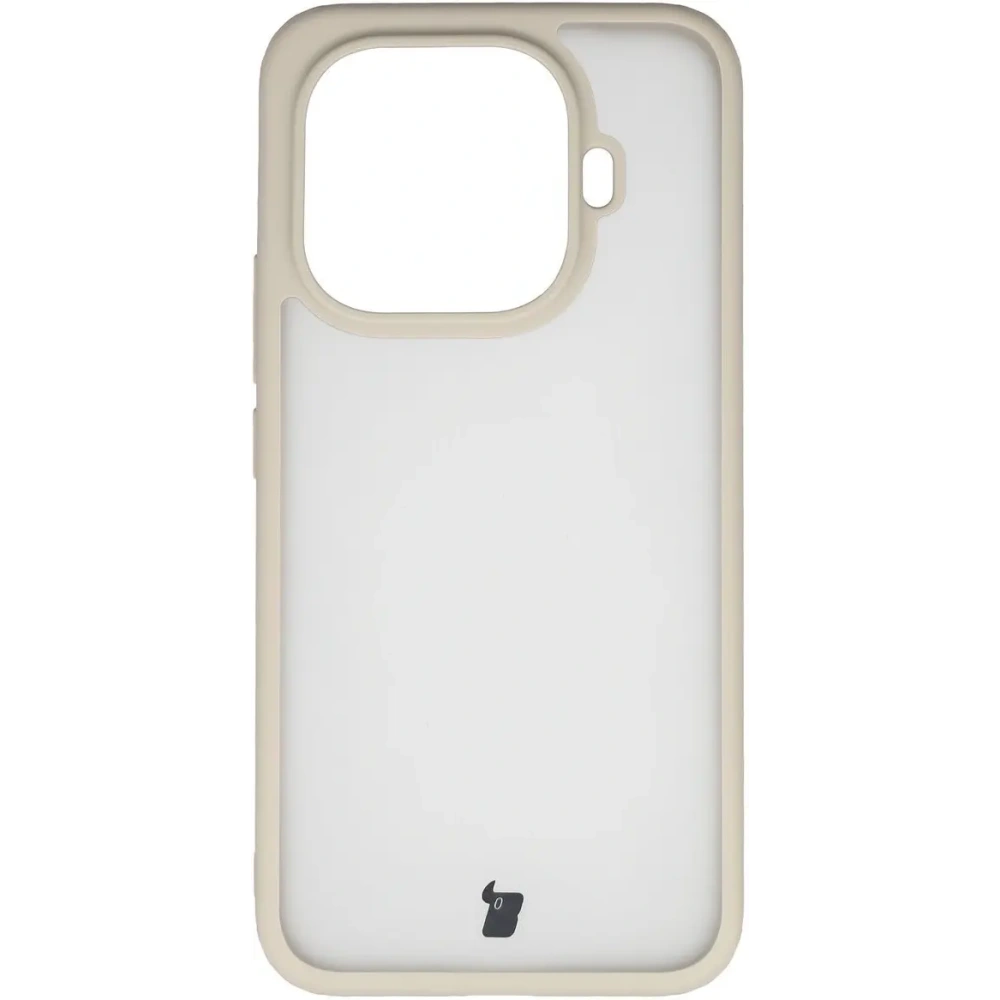 Etui Bizon Case Angelo do Xiaomi 15T Pro półprzezroczyste z beżową ramką