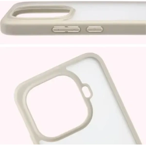 Etui Bizon Case Angelo do Xiaomi 15T Pro półprzezroczyste z beżową ramką