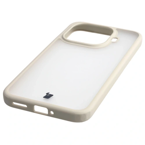 Etui Bizon Case Angelo do Xiaomi 15T Pro półprzezroczyste z beżową ramką