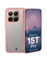 Etui Bizon Case Angelo do Xiaomi 15T Pro półprzezroczyste z jasnoróżową ramką