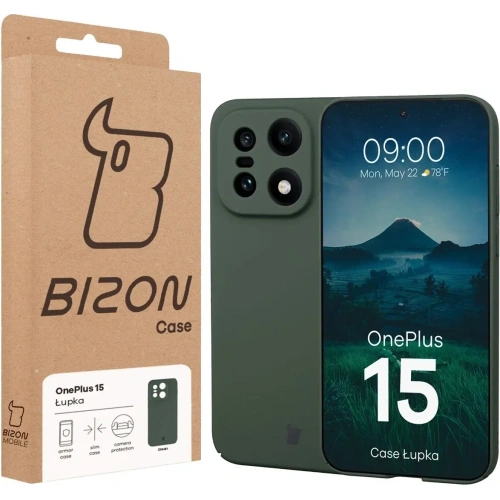 Etui Bizon Case Łupka do OnePlus 15 zielone