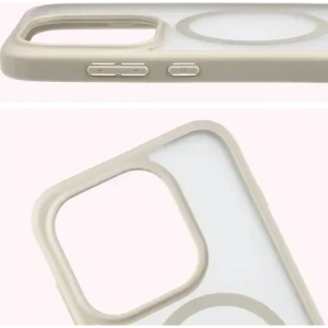 Etui z pierścieniem magnetycznym Bizon Case MatteO do OnePlus 15 przydymione-beżowe