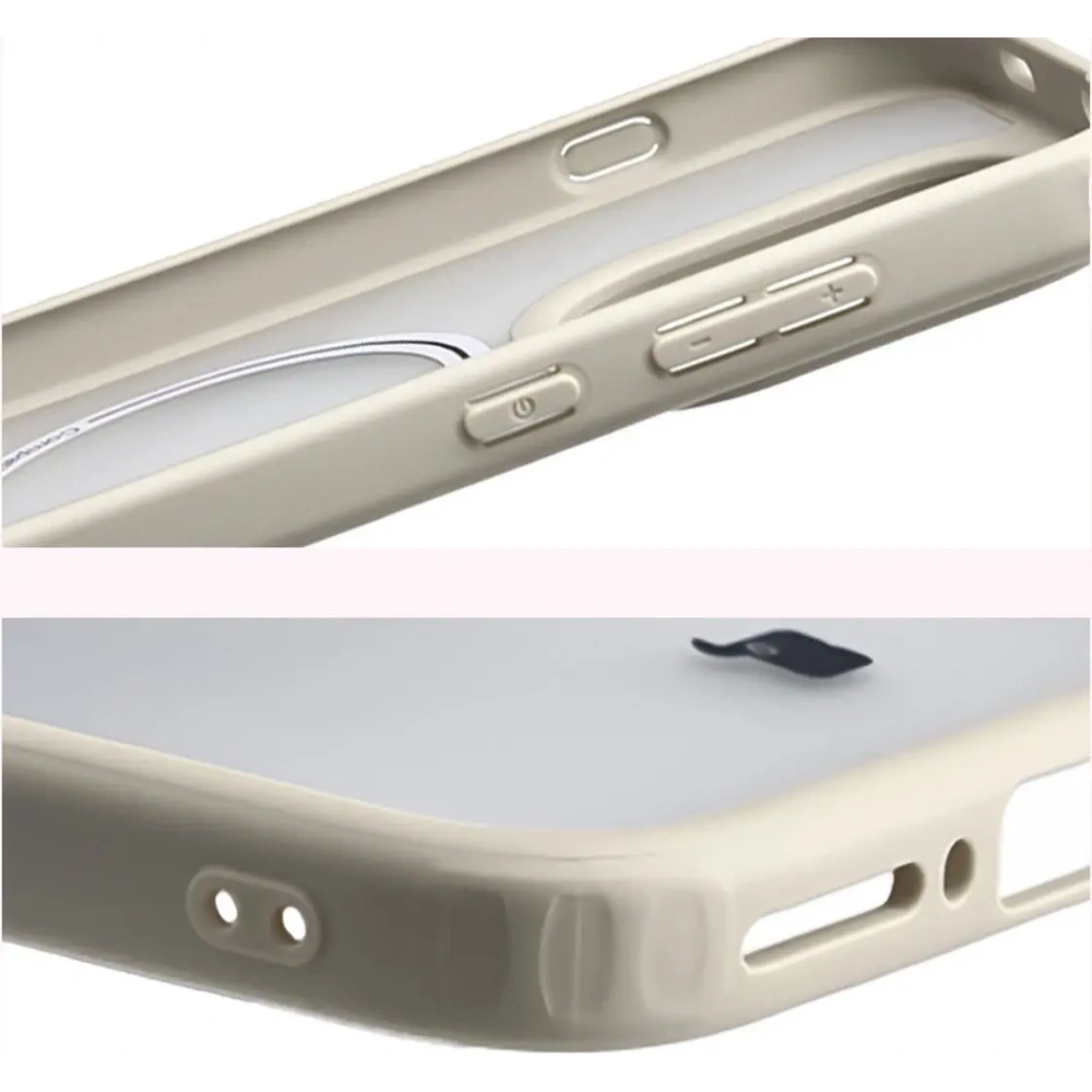 Etui z pierścieniem magnetycznym Bizon Case MatteO do OnePlus 15 przydymione-beżowe