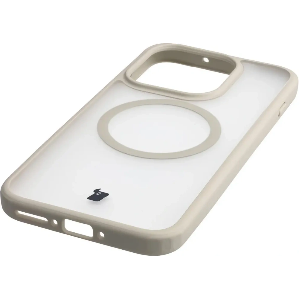 Etui z pierścieniem magnetycznym Bizon Case MatteO do OnePlus 15 przydymione-beżowe