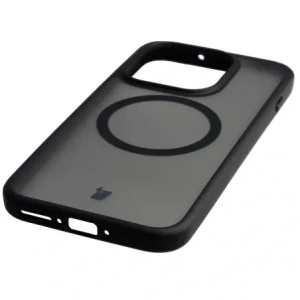 Etui z pierścieniem magnetycznym Bizon Case MatteO do OnePlus 15 przydymione-czarne