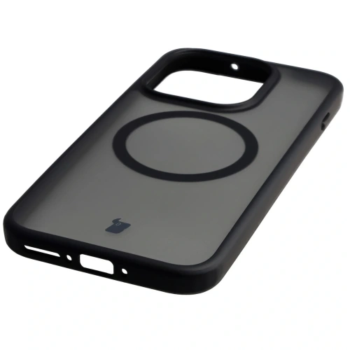 Etui z pierścieniem magnetycznym Bizon Case MatteO do OnePlus 15 przydymione-czarne