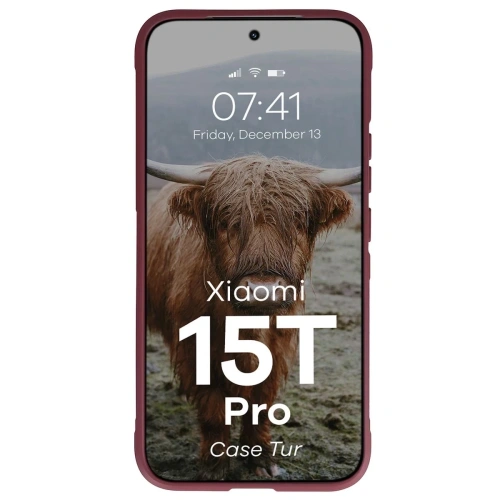 Pancerne etui Bizon Case Tur do Xiaomi 15T Pro burgundowe