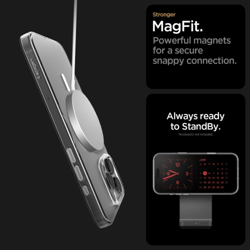 Etui Spigen Thin Fit Mag MagSafe do Apple iPhone 16 Pro Clear/white