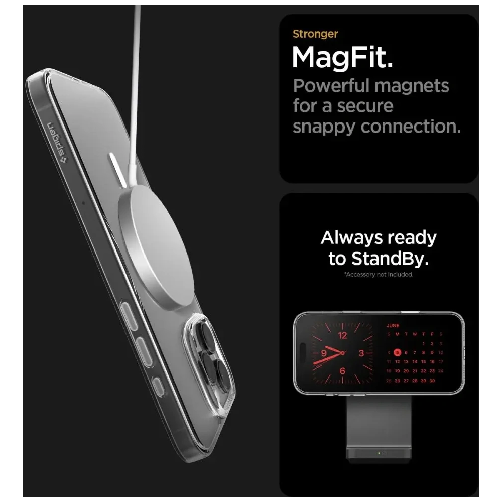 Etui Spigen Thin Fit Mag MagSafe do Apple iPhone 16 Pro Max Clear/white