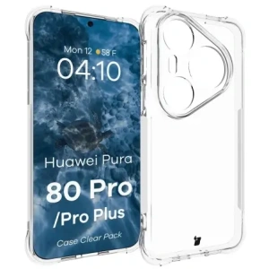 Elastyczne etui + 2x folia na ekran Bizon Case Clear Pack do Huawei Pura 80 Pro / Pro+ Plus