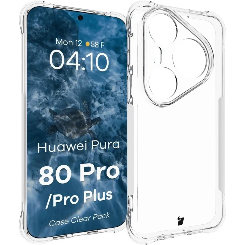 Elastyczne etui + 2x folia na ekran Bizon Case Clear Pack do Huawei Pura 80 Pro / Pro+ Plus