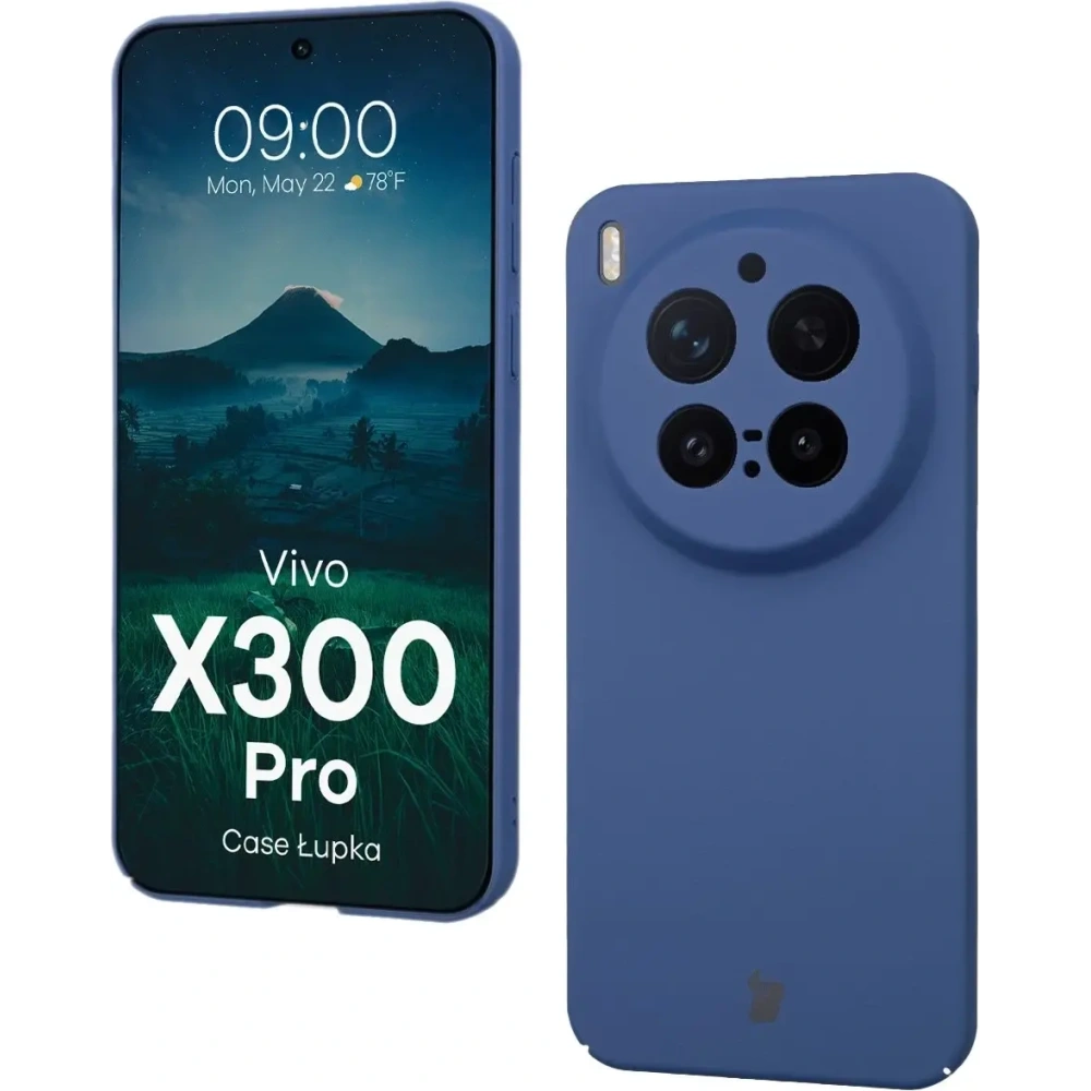 Etui Bizon Case Łupka do Vivo X300 Pro niebieskie