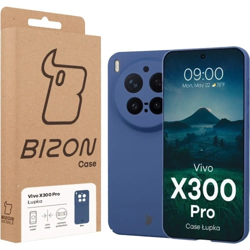 Etui Bizon Case Łupka do Vivo X300 Pro niebieskie