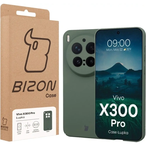 Etui Bizon Case Łupka do Vivo X300 Pro zielone