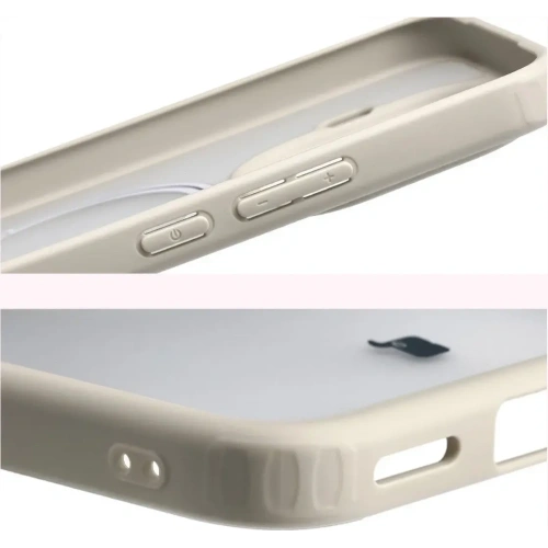 Etui z pierścieniem magnetycznym Bizon Case MatteO do Xiaomi 15T Pro przydymione-beżowe